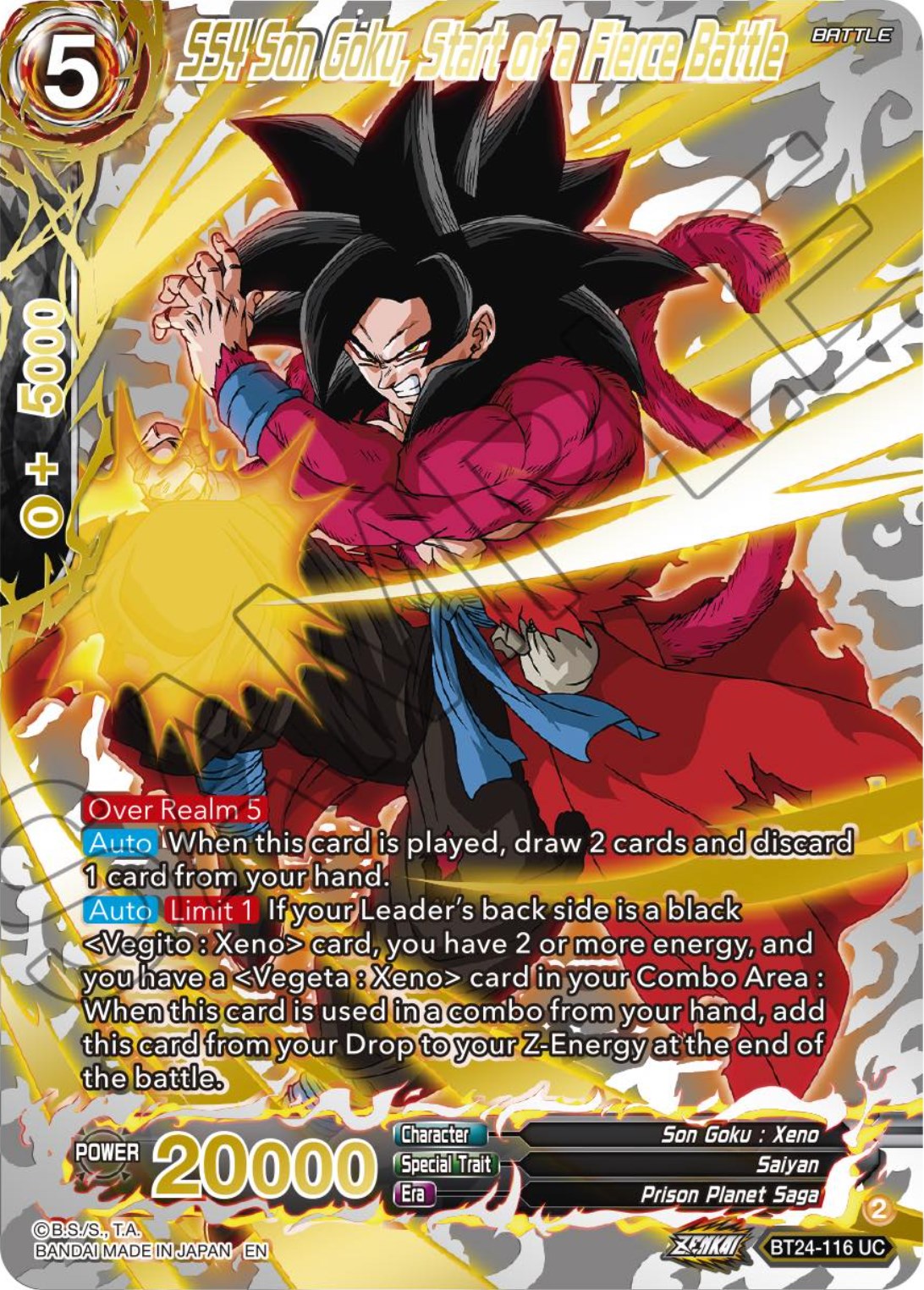 SS4 Son Goku, Start of a Fierce Battle (Collector Booster) (BT24-116) [Beyond Generations] | Good Games Adelaide SA