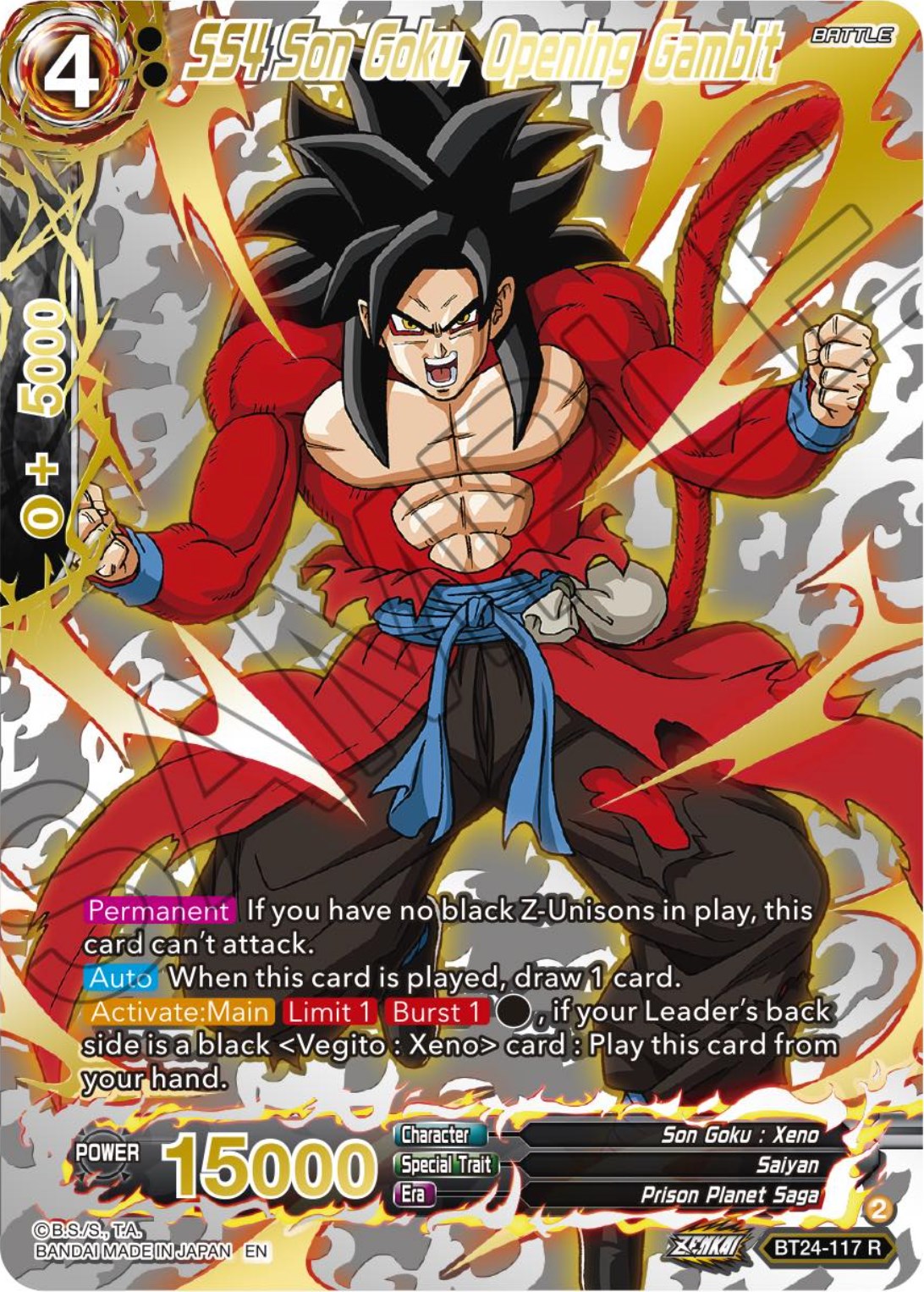 SS4 Son Goku, Opening Gambit (Collector Booster) (BT24-117) [Beyond Generations] | Good Games Adelaide SA