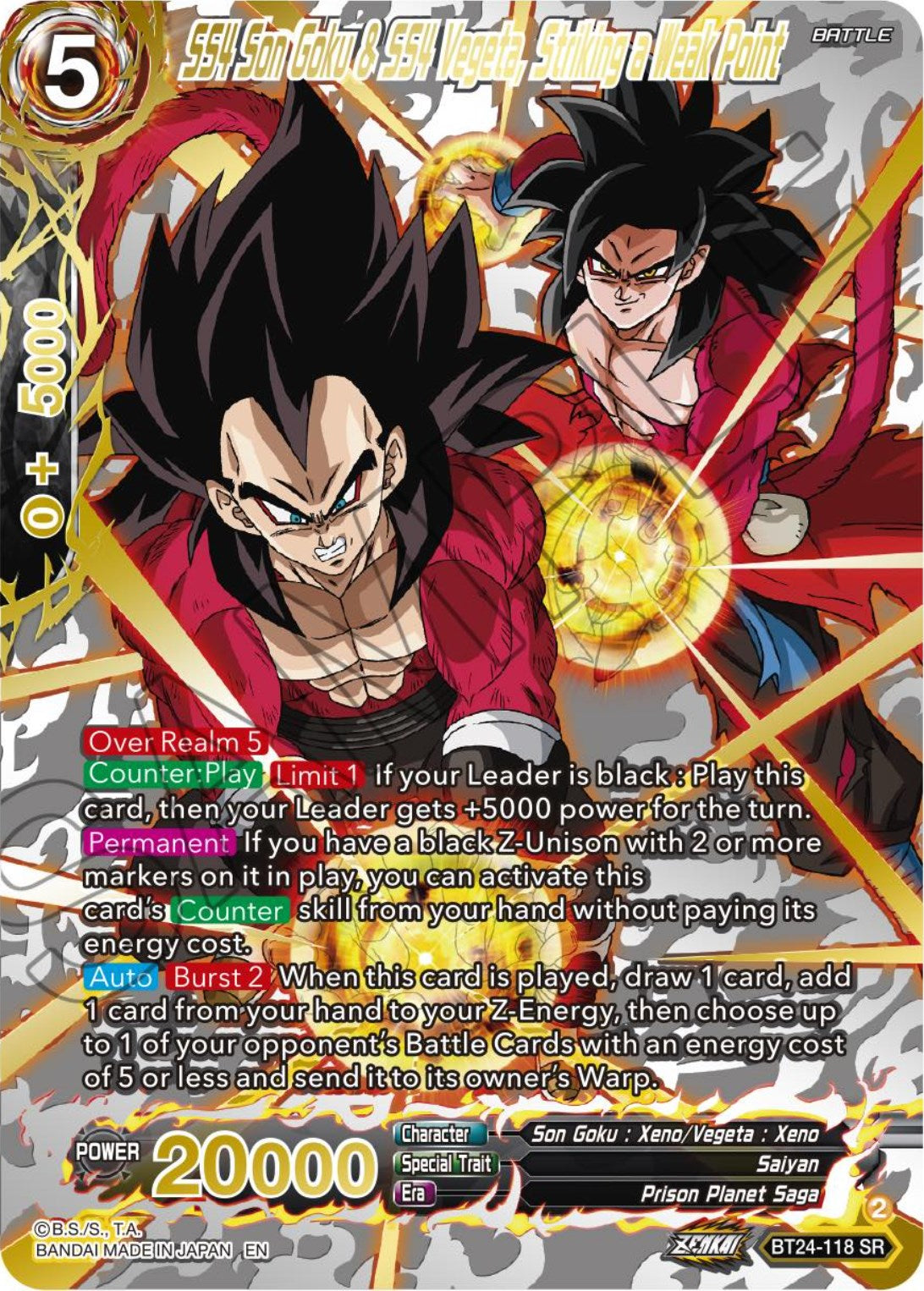 SS4 Son Goku & SS4 Vegeta, Striking a Weak Point (Collector Booster) (BT24-118) [Beyond Generations] | Good Games Adelaide SA