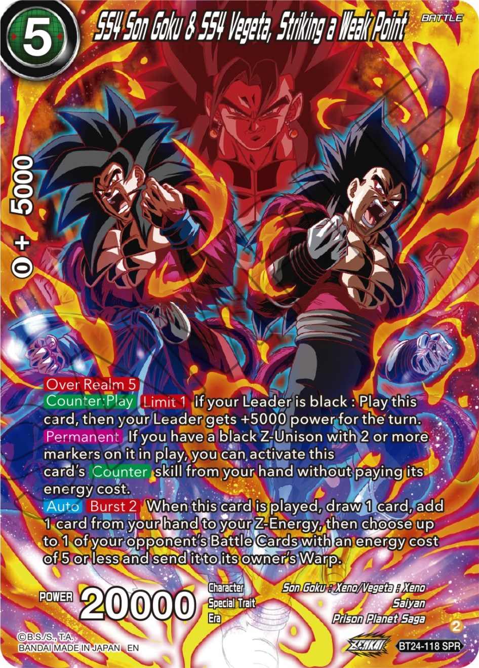 SS4 Son Goku & SS4 Vegeta, Striking a Weak Point (SPR) (BT24-118) [Beyond Generations] | Good Games Adelaide SA