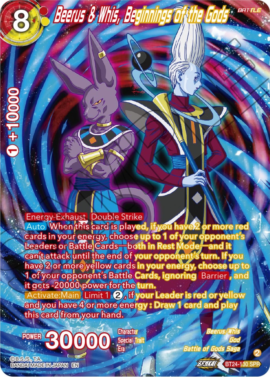 Beerus & Whis, Beginnings of the Gods (SPR) (BT24-130) [Beyond Generations] | Good Games Adelaide SA