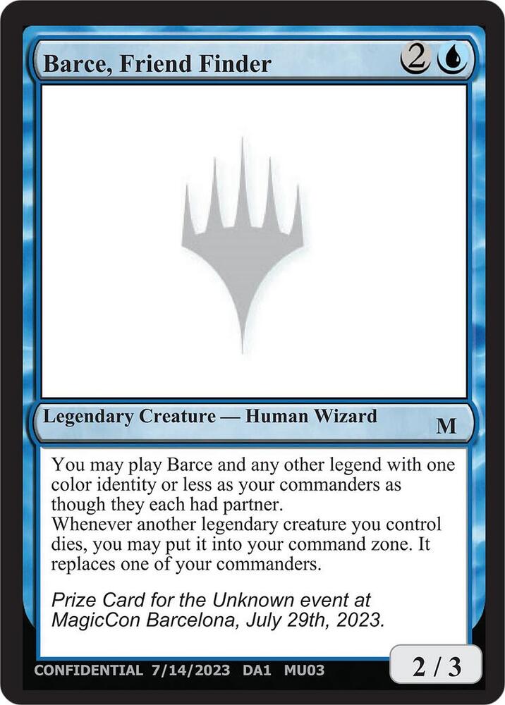 Barce Friend Finder  (Un-Known Event Playtest Cards)  | Good Games Adelaide SA