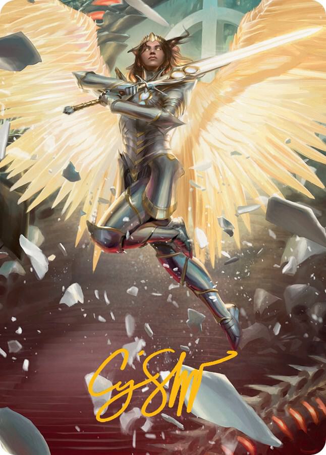 Archangel Elspeth Art Card Gold Stamped Signature 1 (Art Series: March of the Machine)  | Good Games Adelaide SA