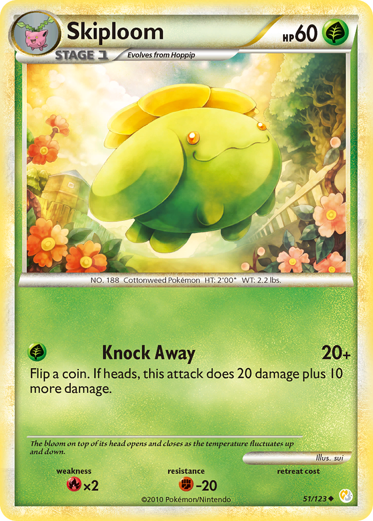 Skiploom (51/123) [HeartGold & SoulSilver: Base Set] | Good Games Adelaide SA