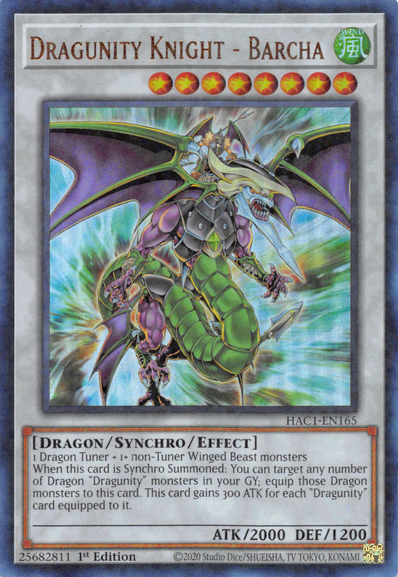Dragunity Knight - Barcha (Duel Terminal) [HAC1-EN165] Parallel Rare | Good Games Adelaide SA