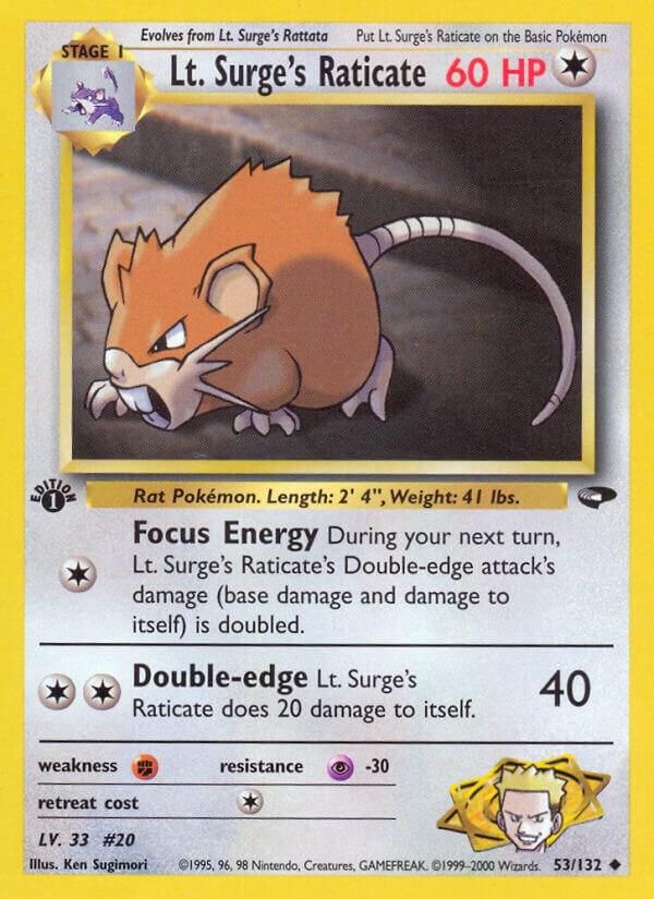Lt. Surge's Raticate 053/132 (Gym Challenge)  - 1st Edition | Good Games Adelaide SA