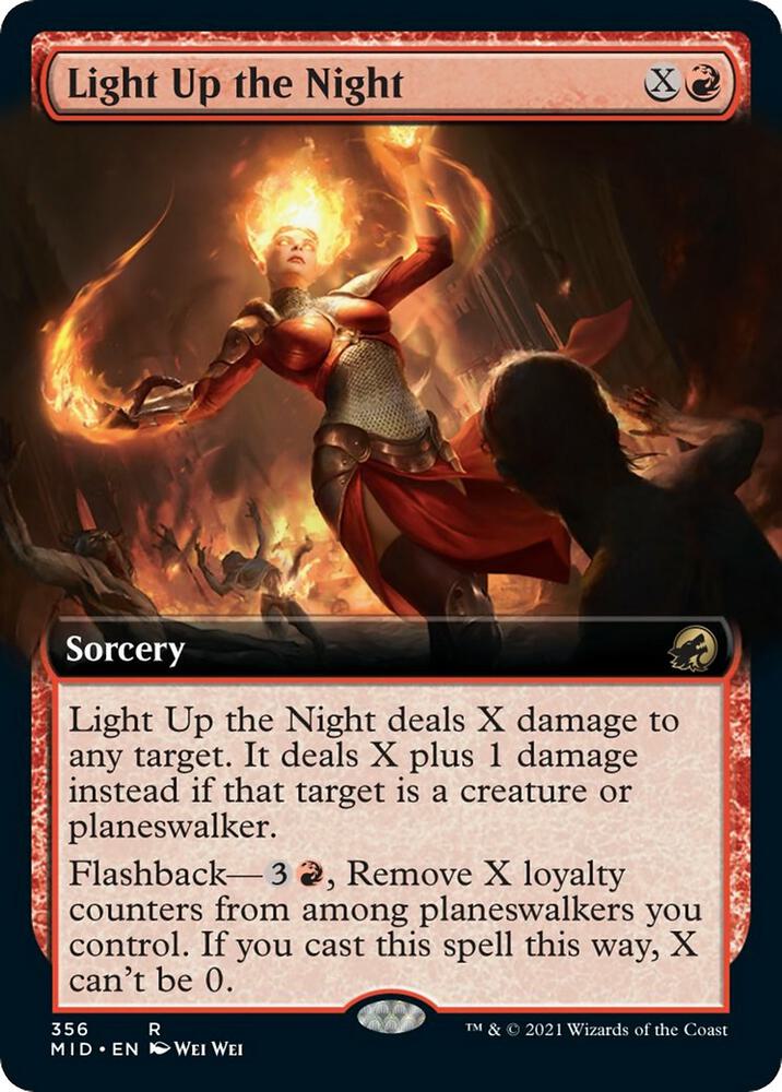 Light Up the Night Extended Art 356 (Innistrad: Midnight Hunt)  - Foil | Good Games Adelaide SA