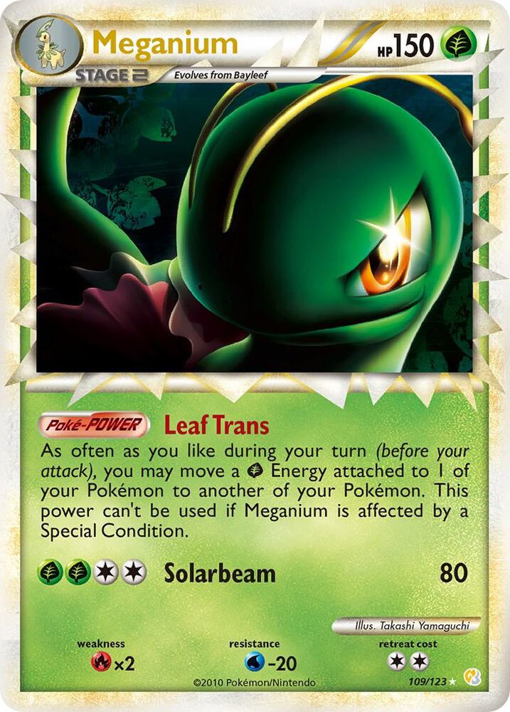Meganium Prime 109/123 (HeartGold SoulSilver)  - Holofoil | Good Games Adelaide SA