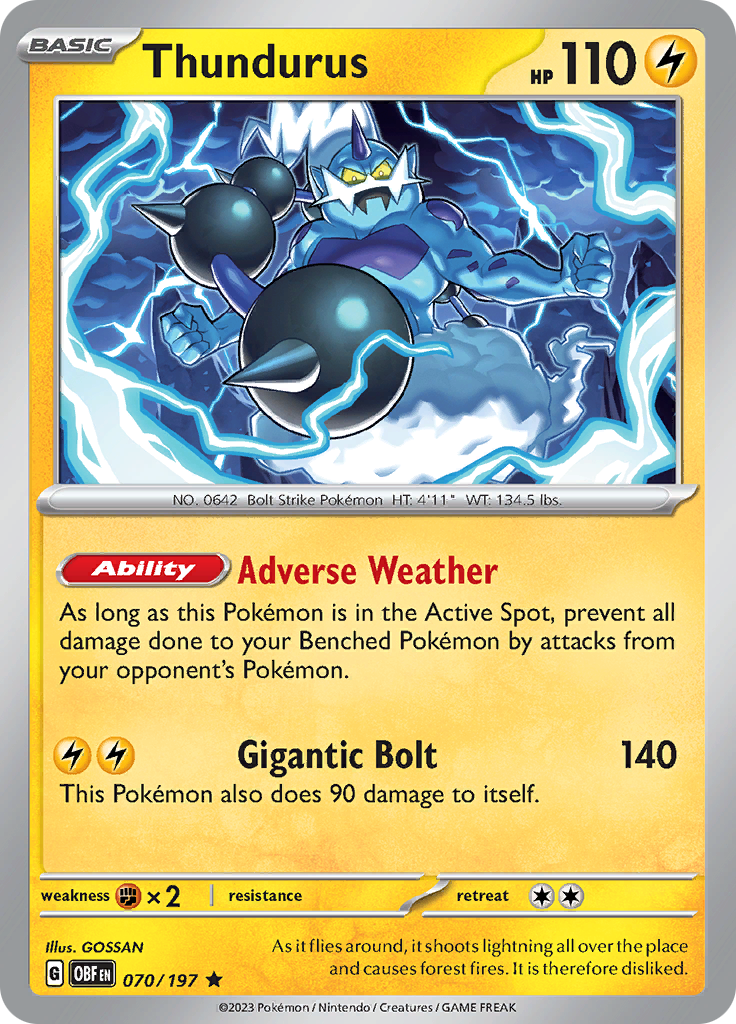 Thundurus (070/197) [Scarlet & Violet: Obsidian Flames] | Good Games Adelaide SA