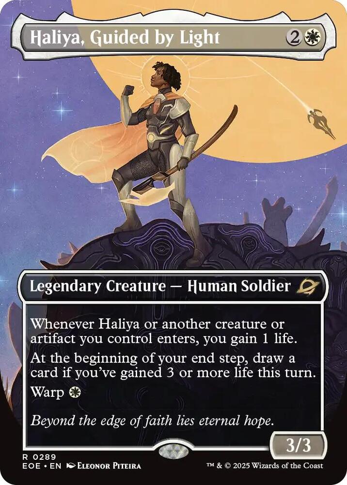 Haliya Guided by Light Borderless 289 (Edge of Eternities)  - Borderless | Good Games Adelaide SA