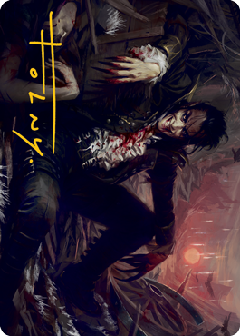 Arrogant Outlaw Art Card (Gold-Stamped Signature) [Innistrad: Midnight Hunt Art Series] | Good Games Adelaide SA
