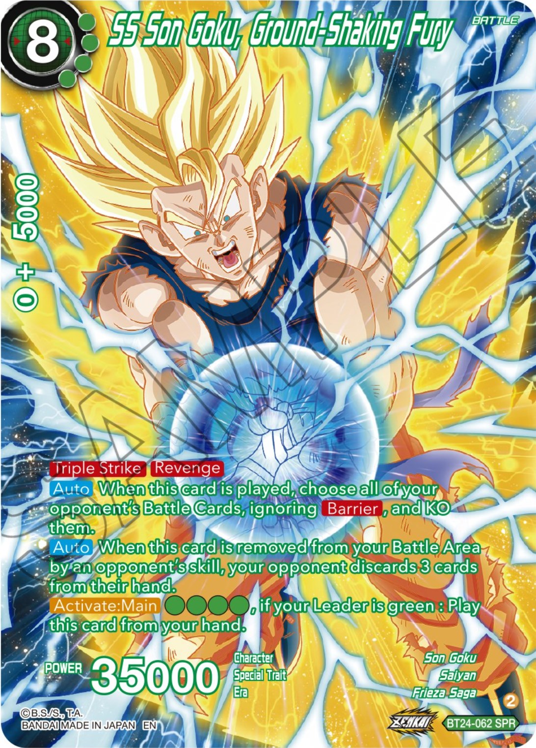 SS Son Goku, Ground-Shaking Fury (SPR) (BT24-062) [Beyond Generations] | Good Games Adelaide SA