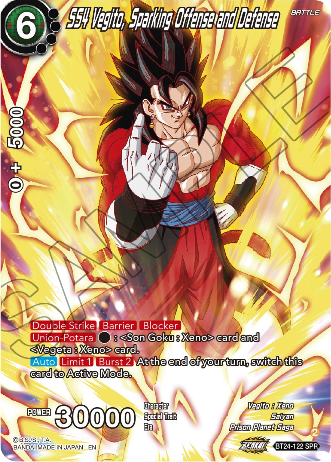 SS4 Vegito, Sparking Offense and Defense (SPR) (BT24-122) [Beyond Generations] | Good Games Adelaide SA