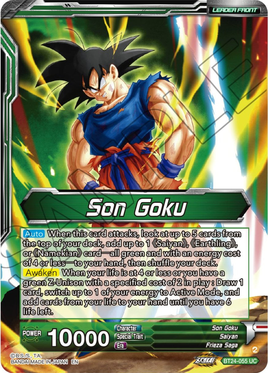 Son Goku // SS Son Goku, Beginning of a Legend (SLR) (BT24-055) [Beyond Generations] | Good Games Adelaide SA