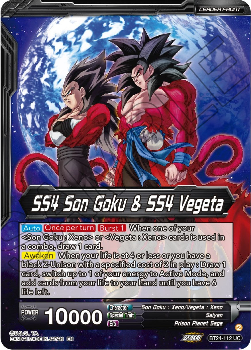SS4 Son Goku & SS4 Vegeta // SS4 Vegito, Sparking Potara Warrior (SLR) (BT24-112) [Beyond Generations] | Good Games Adelaide SA