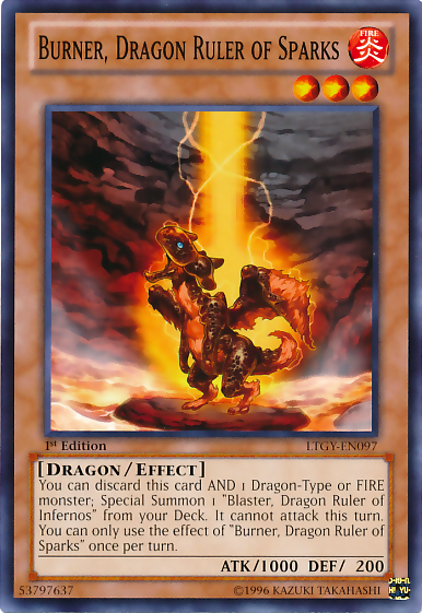 Burner, Dragon Ruler of Sparks [LTGY-EN097] Common | Good Games Adelaide SA