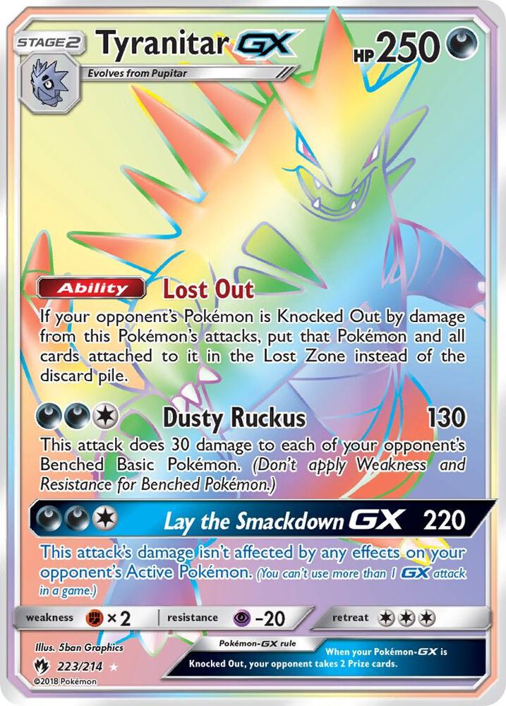 Tyranitar GX Secret 223/214 (SM - Lost Thunder)  - Holofoil | Good Games Adelaide SA