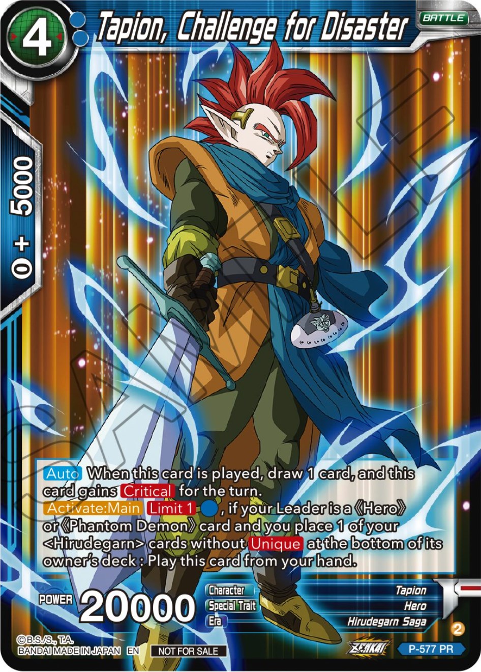 Tapion, Challenge for Disaster (Zenkai Series Tournament Pack Vol.7) (P-577) [Tournament Promotion Cards] | Good Games Adelaide SA