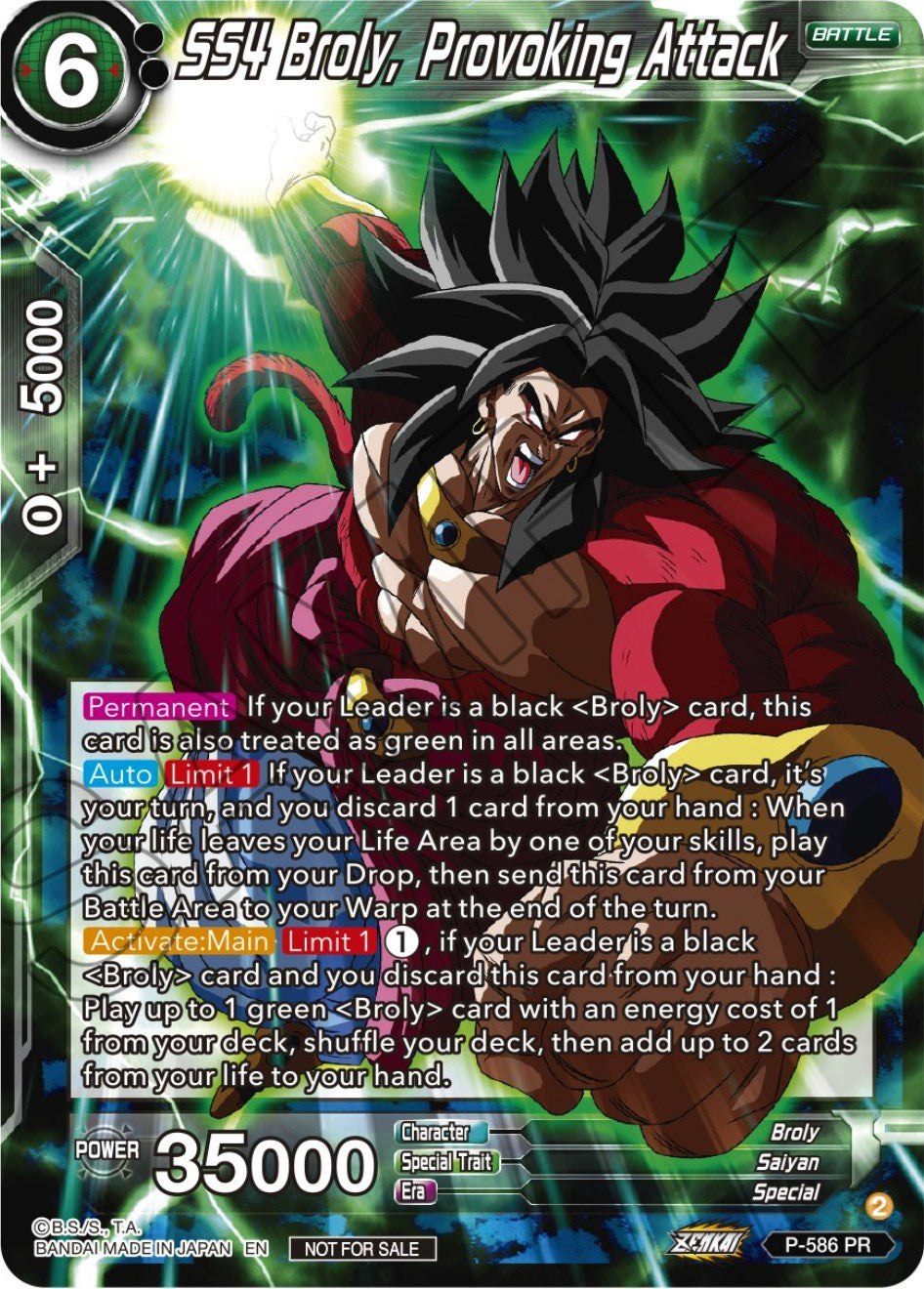 SS4 Broly, Provoking Attack (Zenkai Series Tournament Pack Vol.7) (P-586) [Tournament Promotion Cards] | Good Games Adelaide SA