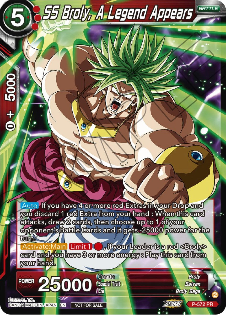 SS Broly, A Legend Appears (Zenkai Series Tournament Pack Vol.7) (P-572) [Tournament Promotion Cards] | Good Games Adelaide SA