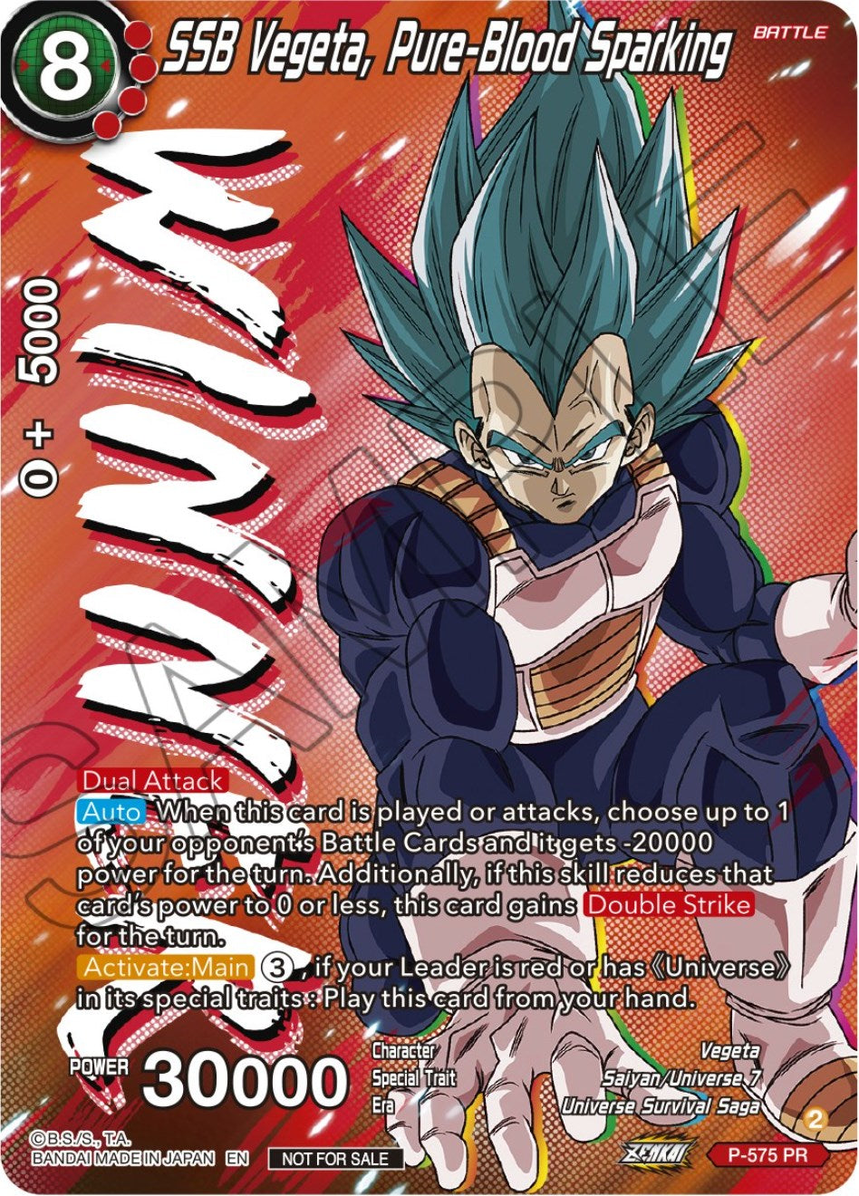 SSB Vegeta, Pure-Blood Sparking (Zenkai Series Tournament Pack Vol.7) (Winner) (P-575) [Tournament Promotion Cards] | Good Games Adelaide SA