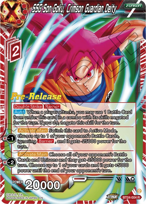 SSG Son Goku, Crimson Guardian Deity (BT24-004) [Beyond Generations Prerelease Promos] | Good Games Adelaide SA