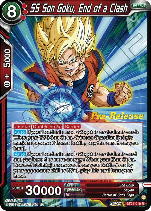 SS Son Goku, End of a Clash (BT24-010) [Beyond Generations Prerelease Promos] | Good Games Adelaide SA