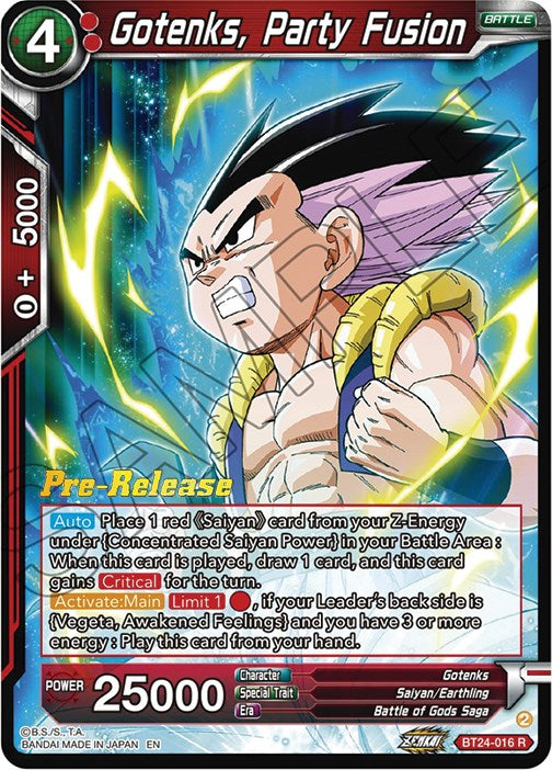 Gotenks, Party Fusion (BT24-016) [Beyond Generations Prerelease Promos] | Good Games Adelaide SA