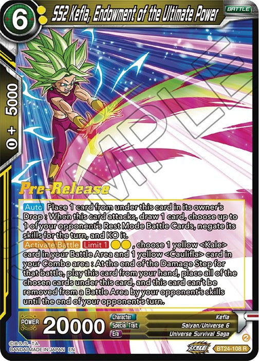 SS2 Kefla, Endowment of the Ultimate Power (BT24-108) [Beyond Generations Prerelease Promos] | Good Games Adelaide SA