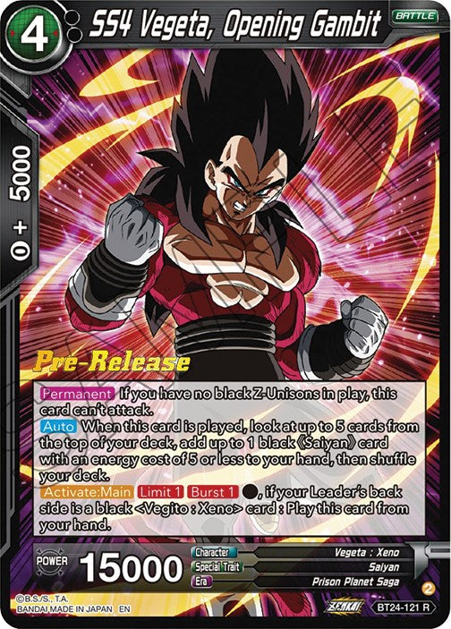 SS4 Vegeta, Opening Gambit (BT24-121) [Beyond Generations Prerelease Promos] | Good Games Adelaide SA