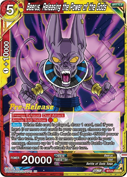 Beerus, Releasing the Power of the Gods (BT24-129) [Beyond Generations Prerelease Promos] | Good Games Adelaide SA