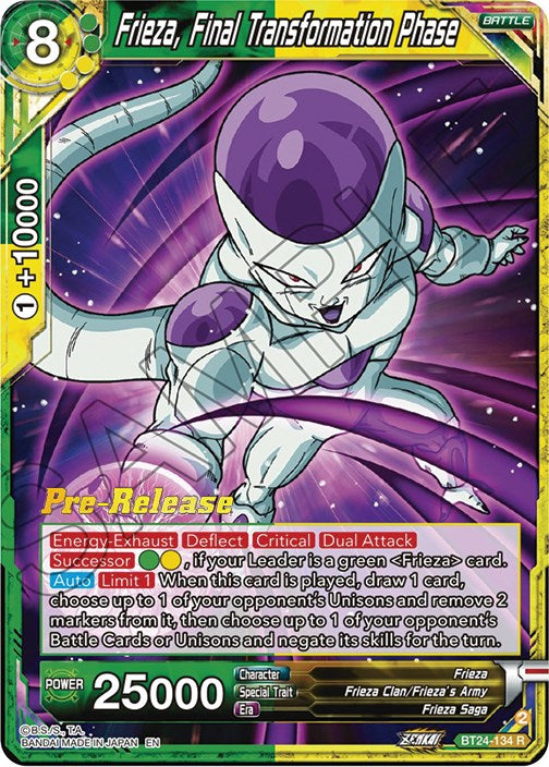 Frieza, Final Transformation Phase (BT24-134) [Beyond Generations Prerelease Promos] | Good Games Adelaide SA