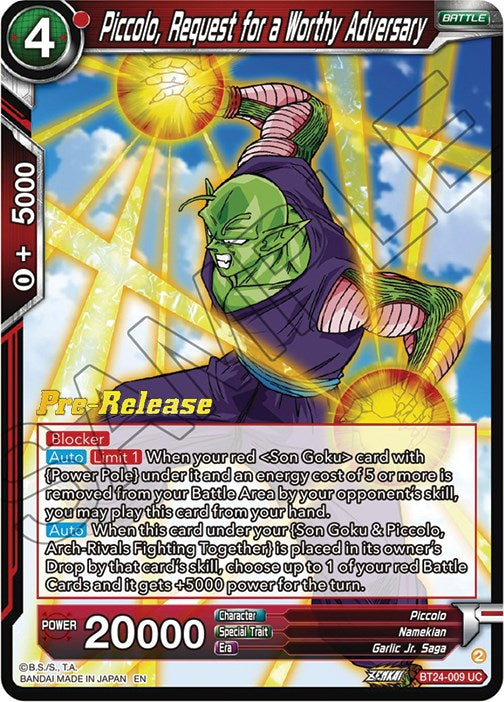 Piccolo, Request for a Worthy Adversary (BT24-009) [Beyond Generations Prerelease Promos] | Good Games Adelaide SA