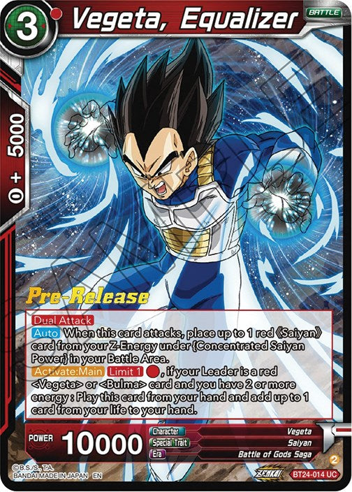 Vegeta, Equalizer (BT24-014) [Beyond Generations Prerelease Promos] | Good Games Adelaide SA