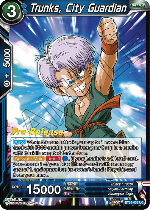 Trunks, City Guardian (BT24-036) [Beyond Generations Prerelease Promos] | Good Games Adelaide SA