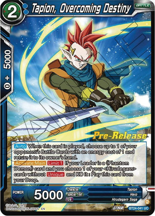 Tapion, Overcoming Destiny (BT24-041) [Beyond Generations Prerelease Promos] | Good Games Adelaide SA