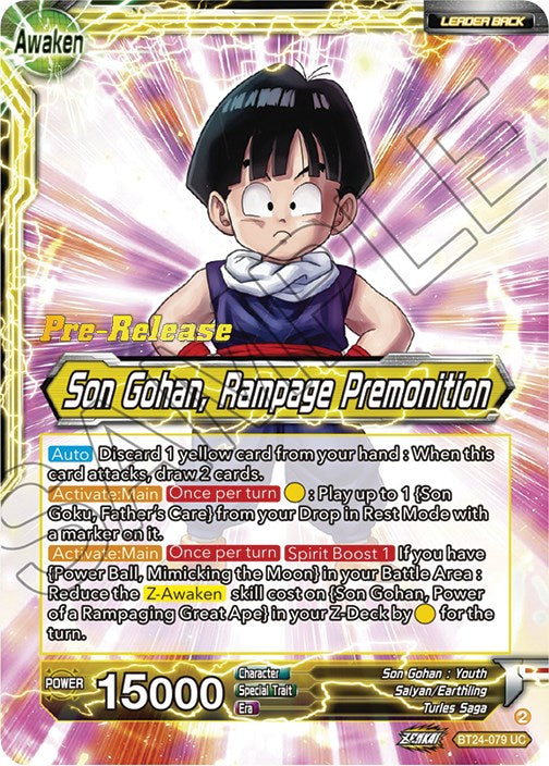 Son Gohan // Son Gohan, Rampage Premonition (BT24-079) [Beyond Generations Prerelease Promos] | Good Games Adelaide SA