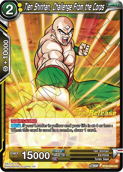 Tien Shinhan, Challenge From the Corps (BT24-094) [Beyond Generations Prerelease Promos] | Good Games Adelaide SA