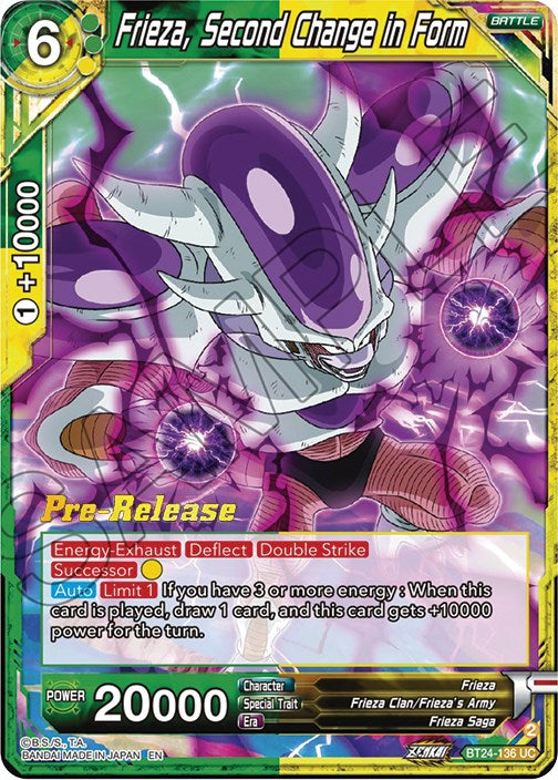 Frieza, Second Change in Form (BT24-136) [Beyond Generations Prerelease Promos] | Good Games Adelaide SA