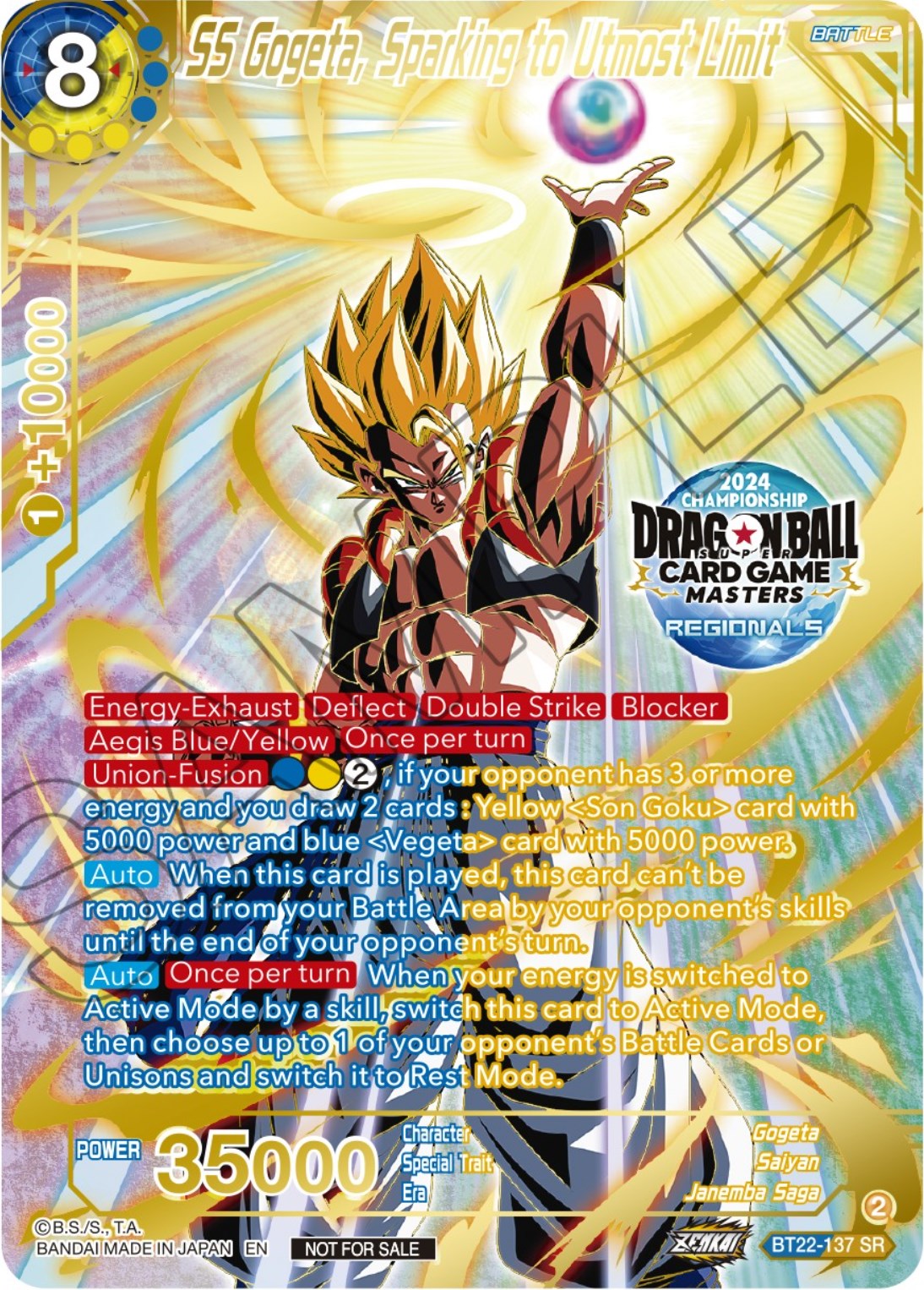 SS Gogeta, Sparking to Utmost Limit (2024 Championship Regionals Top 16) (BT22-137) [Tournament Promotion Cards] | Good Games Adelaide SA