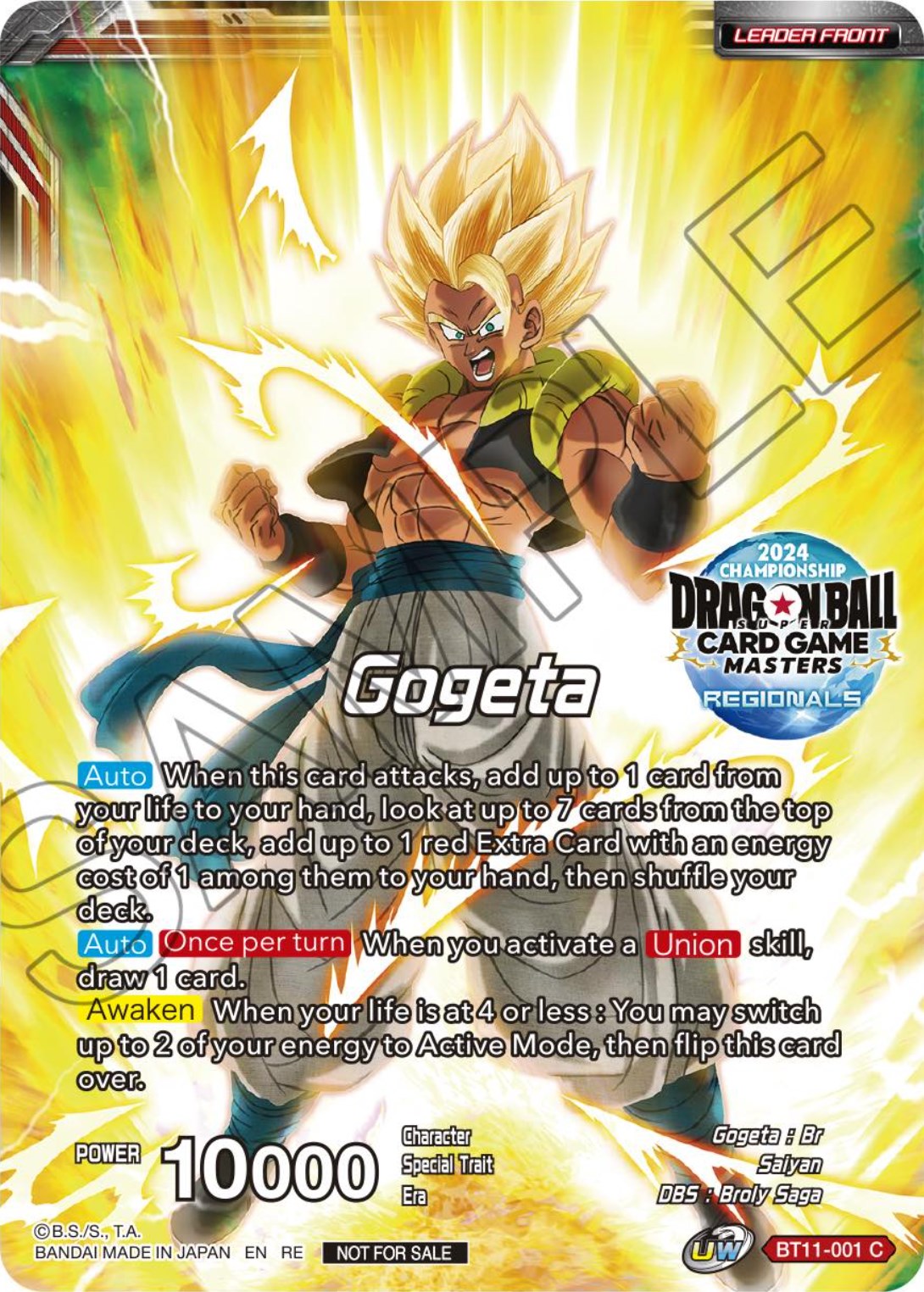 Gogeta // SSB Gogeta, Prophet of Demise (Championship Golden Card 2024 Vol.1) (BT11-001) [Tournament Promotion Cards] | Good Games Adelaide SA