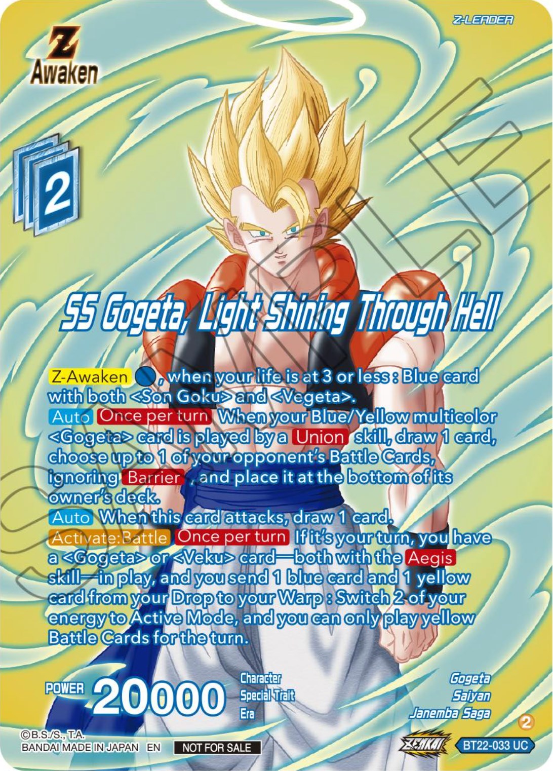 SS Gogeta, Light Shining Through Hell (Premium Alt-Art Card Set 2024 Vol.1) (BT22-033) [Promotion Cards] | Good Games Adelaide SA