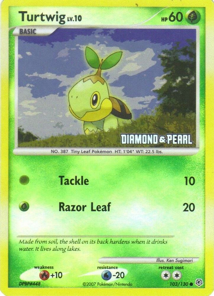 Turtwig 103 130 Diamond and Pearl 103/130 (Burger King Promos)  - Reverse Holofoil | Good Games Adelaide SA