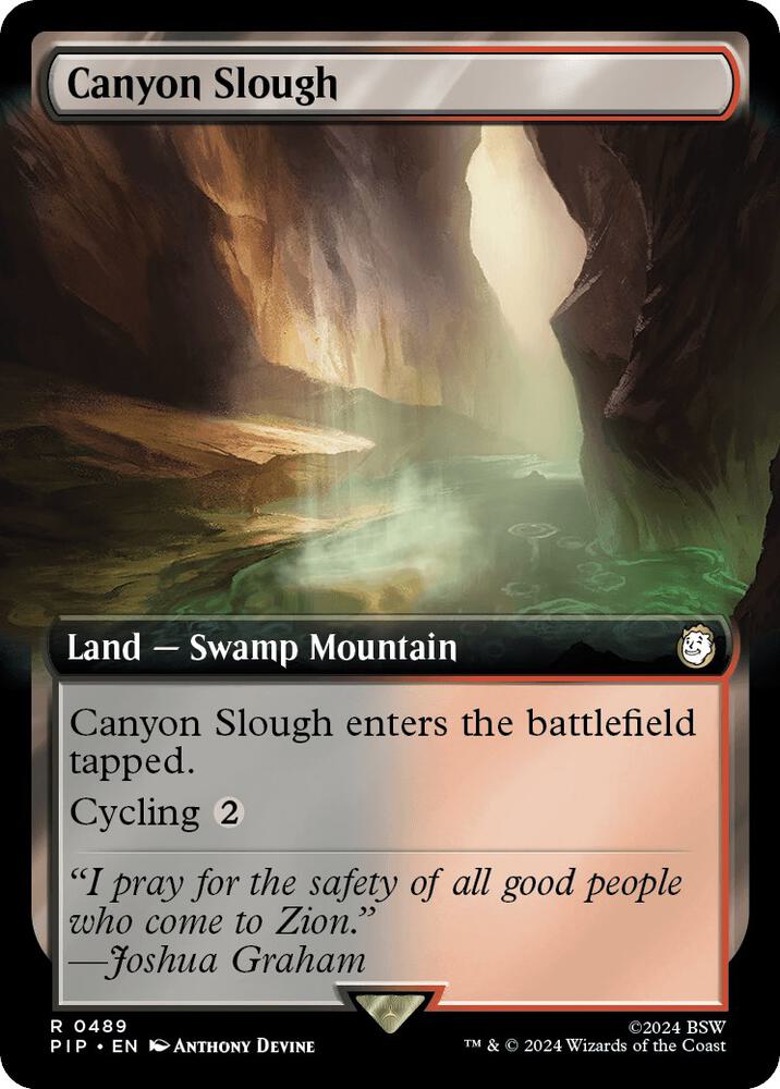 Canyon Slough Extended Art 489 (Universes Beyond: Fallout)  - Foil | Good Games Adelaide SA