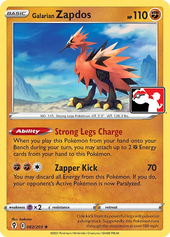 Galarian Zapdos (082/203) [Prize Pack Series One] | Good Games Adelaide SA