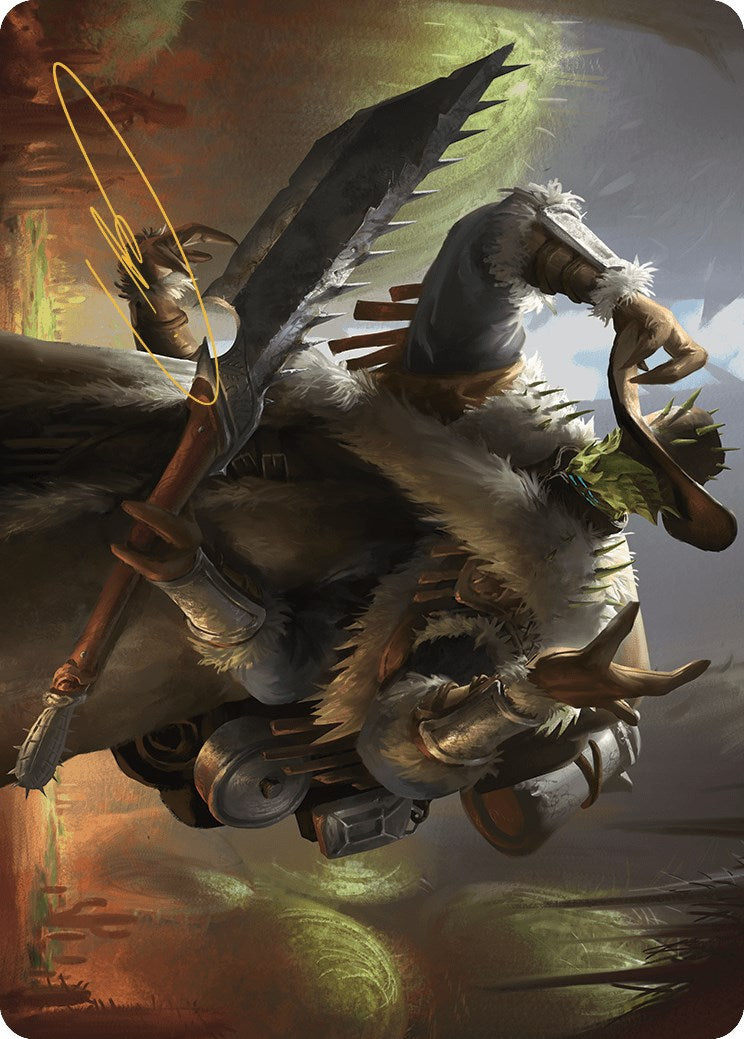 Hardbristle Bandit Art Card (Gold-Stamped Signature) [Outlaws of Thunder Junction Art Series] | Good Games Adelaide SA