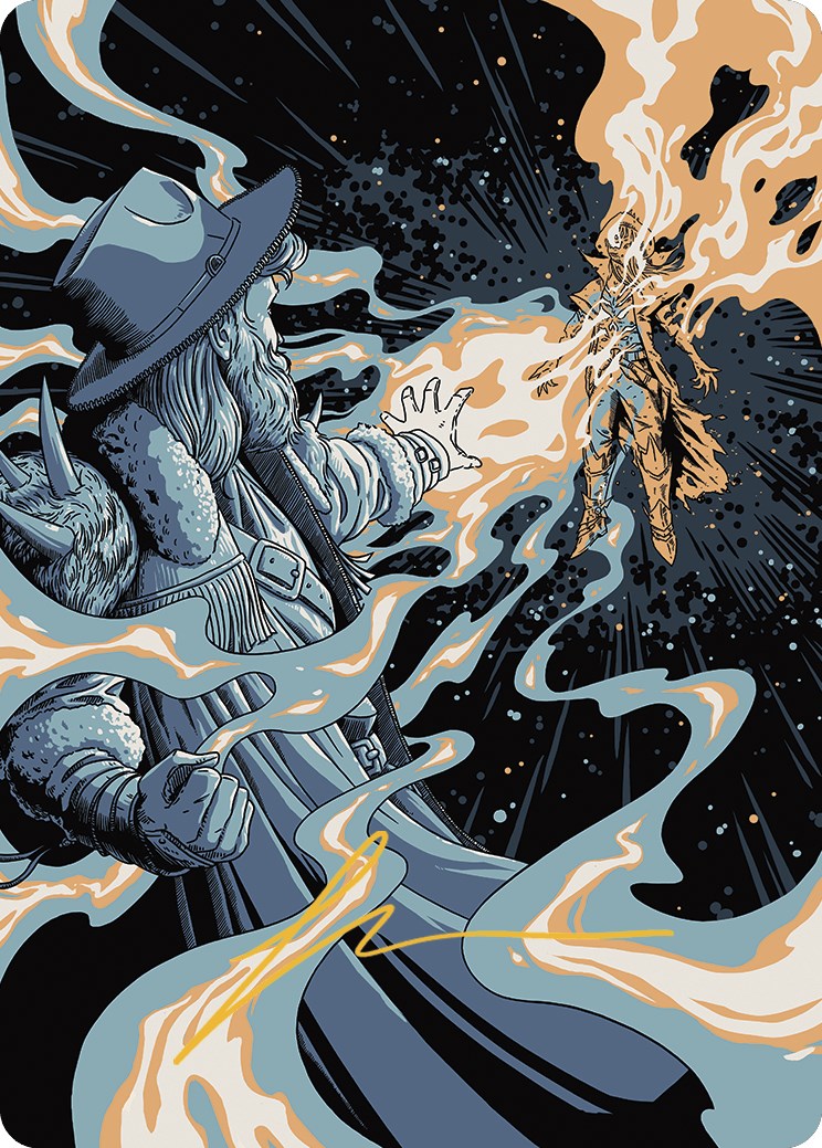 Mana Drain Art Card (Gold-Stamped Signature) [Outlaws of Thunder Junction Art Series] | Good Games Adelaide SA