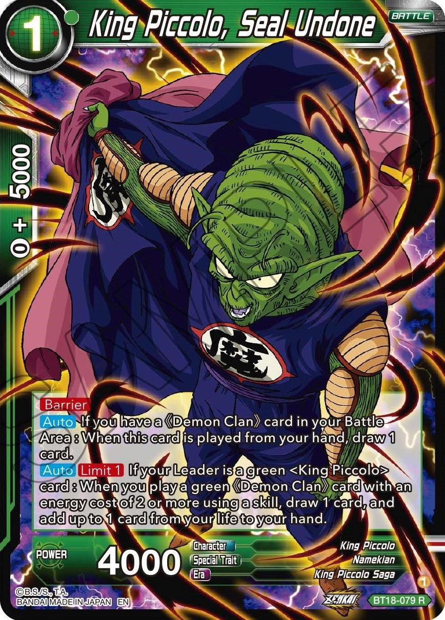 King Piccolo, Seal Undone (BT18-079) [Dawn of the Z-Legends] | Good Games Adelaide SA