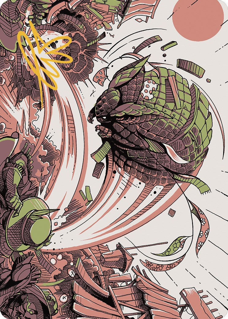 Savage Smash Art Card (Gold-Stamped Signature) [Outlaws of Thunder Junction Art Series] | Good Games Adelaide SA