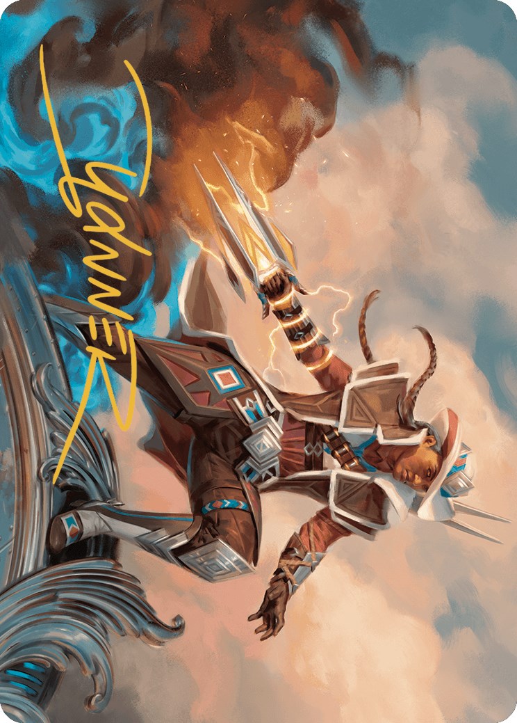 Annie Flash, the Veteran Art Card (Gold-Stamped Signature) [Outlaws of Thunder Junction Art Series] | Good Games Adelaide SA